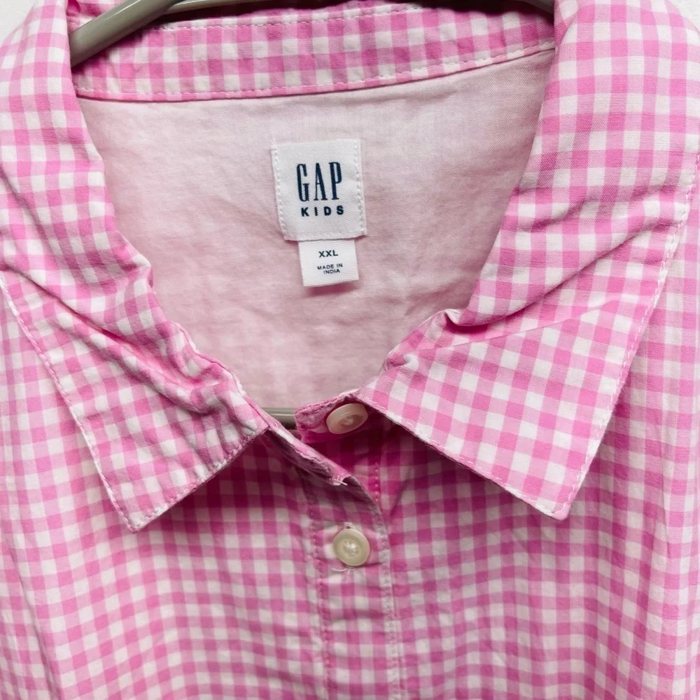 Gap Kids girls plaid shirt dress size XXL NWOT button down